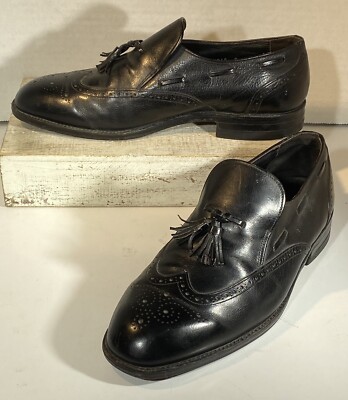   FREEMAN Free Flex Black Dress Shoes Leather Kiltie Wingtip Men s Sz 10.5 3E