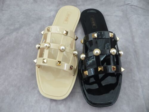 ANN MORE AVENTURA Jelly Sandal Women Jelly shoes Spiked Pearl Slide Mesh - Picture 3 of 10