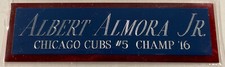 ALBERT ALMORA JR. CUBS NAMEPLATE FO AUTOGRAPHED SIGNED BAT-BASEBALL-JERSEY-PHOTO