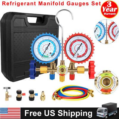 R134A HVAC A/C Refrigeration Kit AC Manifold Gauge Set Auto Service Kit R12 R22