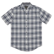 Grizzly Mountain Men's Woven S/S Shirt Plaid Black-White-Grey