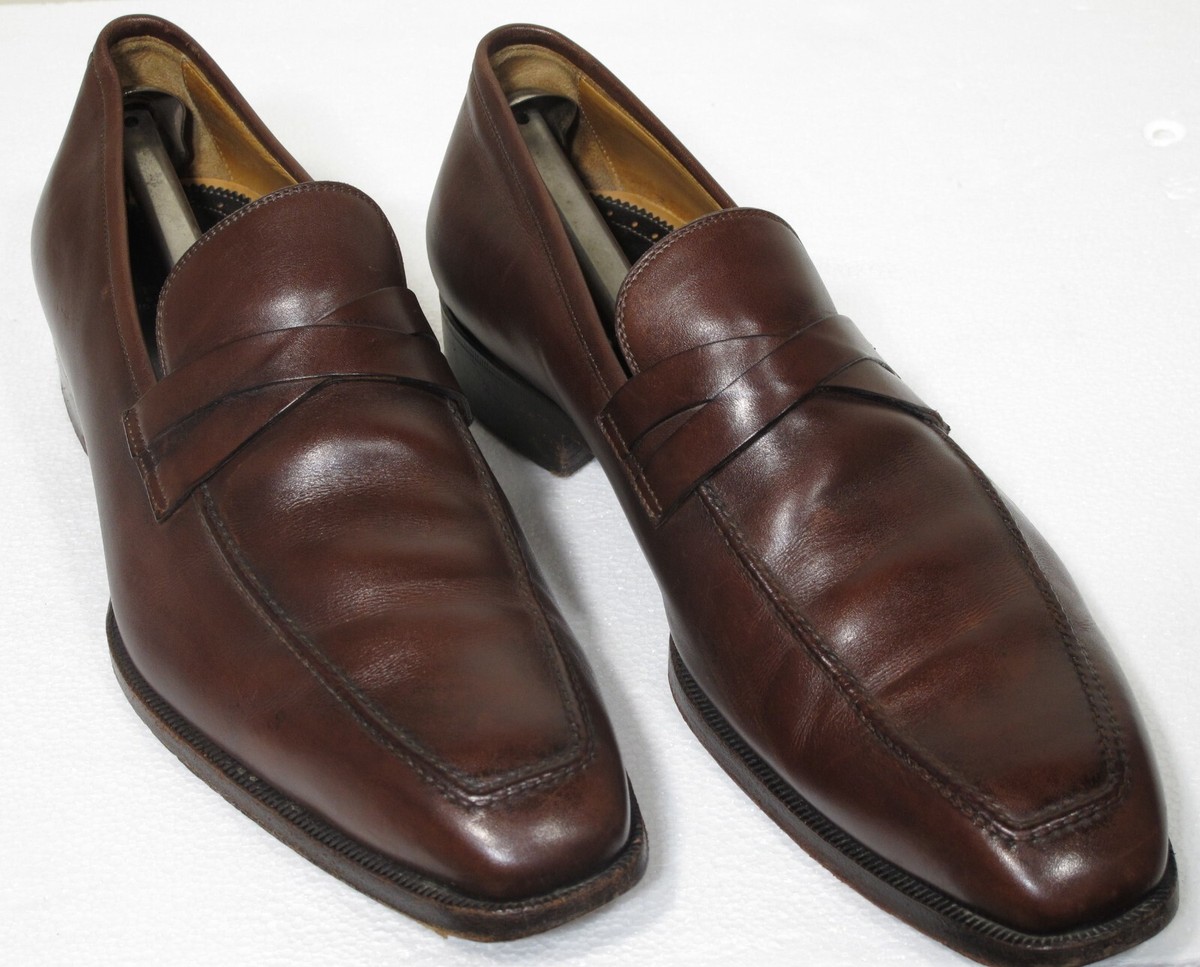 Di Bianco Shoes Mens 10 Black Leather Slip On Dress‎ Rubber Sole Loafers - Italy DI BIANCO tassel loafers  main image 2