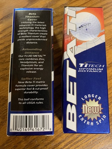 6 New Golf Balls Beta Titanium TiTech Optimum Distance See Photos - Picture 2 of 3