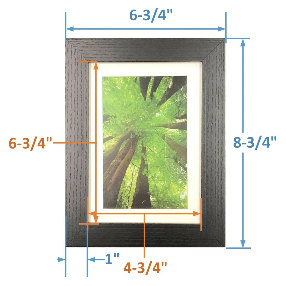 5 x 7 Picture Photo Frame Black, Gray or White Glass 4 x 6 Mat Wall Desk Mount - Image 4 of 4