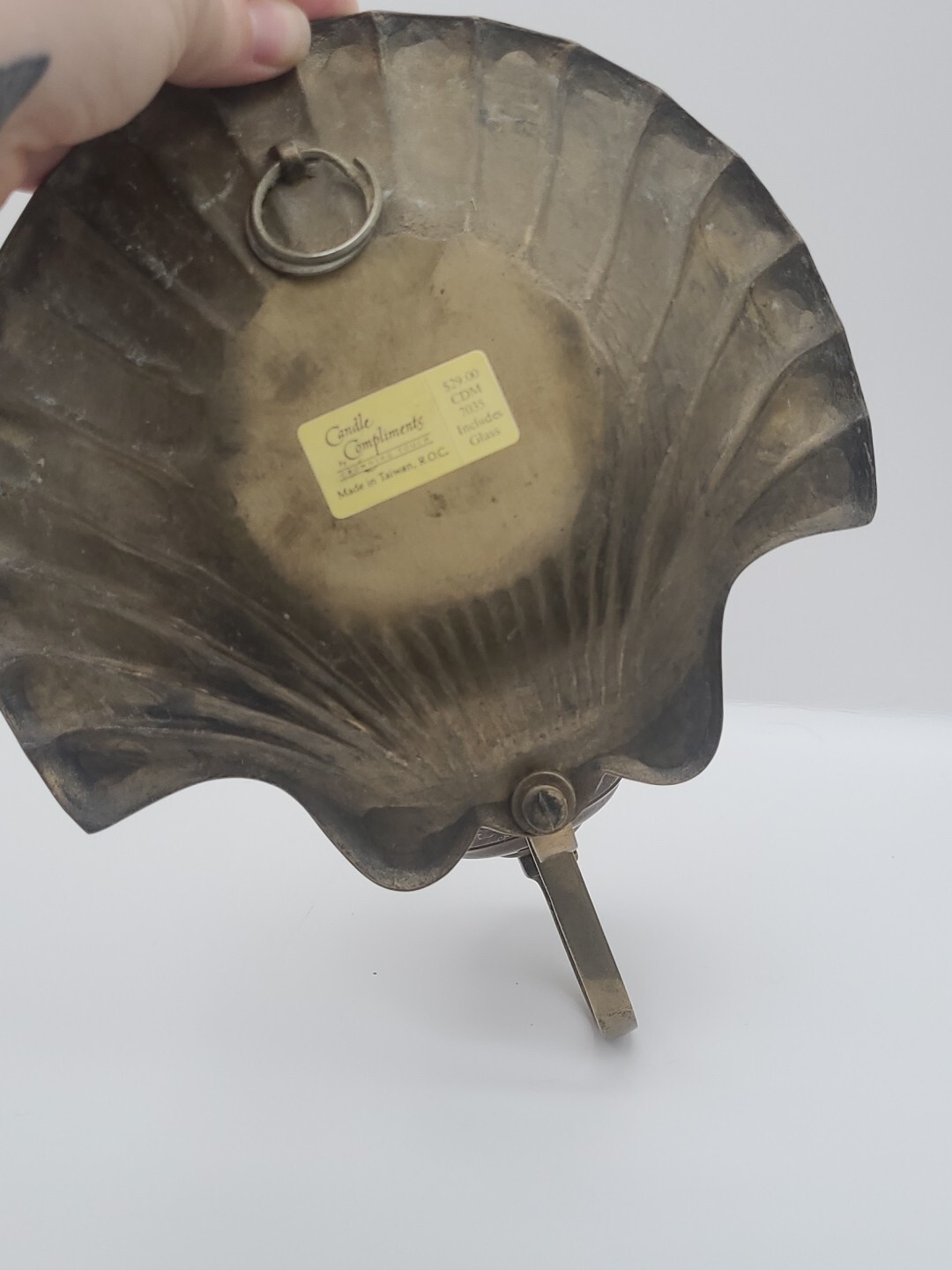 Vintage Brass Clam Shell Wall Sconce Candle Holder Seashell Candlestick