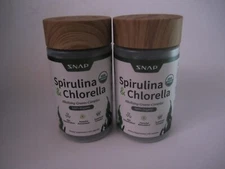 Snap Supplements Spirulina & Chlorella Organic Dietary Sup. 120 Capsules 2 pack