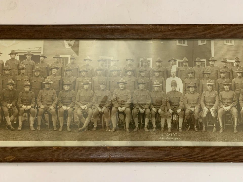 Antigua 13ª Compañía C.A.C. de la Primera Guerra Mundial Fotografía larga del cuerpo de artillería costera Foto 3 de 4