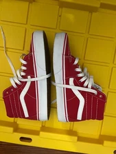 Size 6.5  Men VANS Sk8- High Racing Red 
