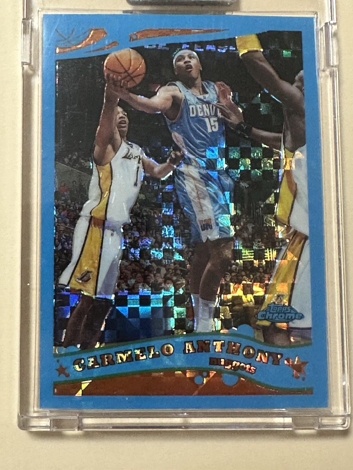 Carmelo Anthony 05-06 Topps Chrome Blue Xfractor 71/90