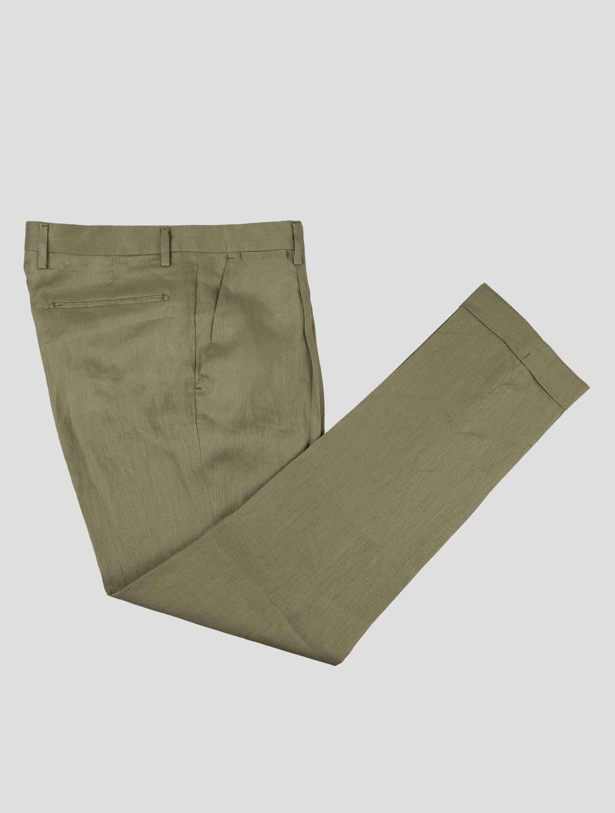 НОВЫЕ ЗЕЛЕНЫЕ ЛЬНЯНЫЕ БРЮКИ LUIGI BORRELLI, размер US 34 - EU 50 LBJZ6