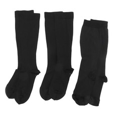 VTG Set of 3 Unisex Adult Solid Black Sheer Nylon Socks SEE MEASUREMENTS Retro