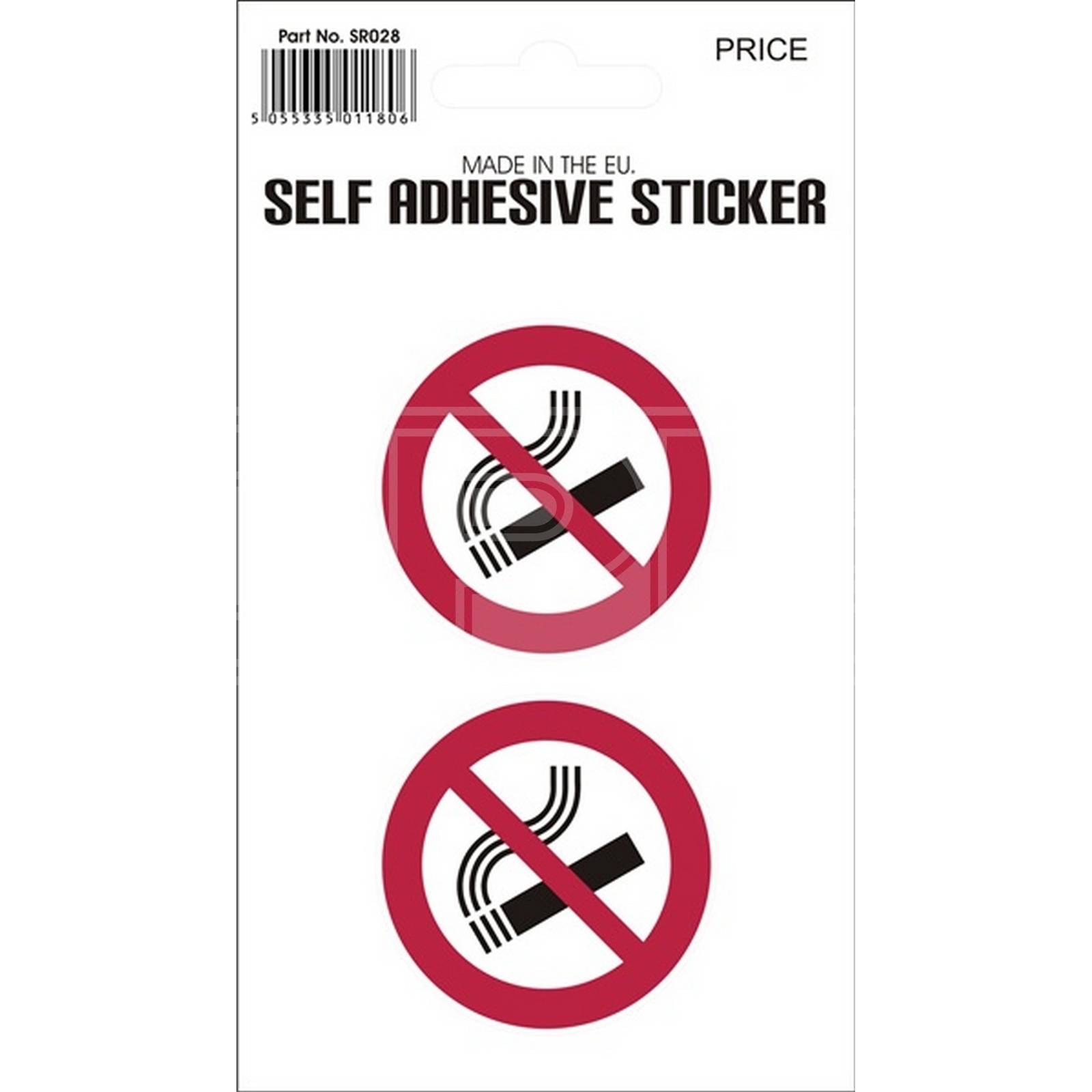No Smoking Circle Pair Pair Self Adhesive Vinyl Sticker - Castle Promotions