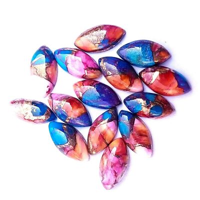 Wholesale Purple Dahlia Copper Turquoise Cabochon Marquise Shape Loose Gemstone
