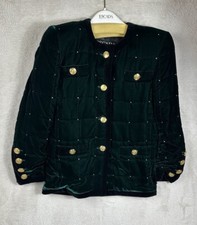 Vintage Escada Margaretha Ley Stunning Emerald Green Velvet Jacket 1980’s Eu34