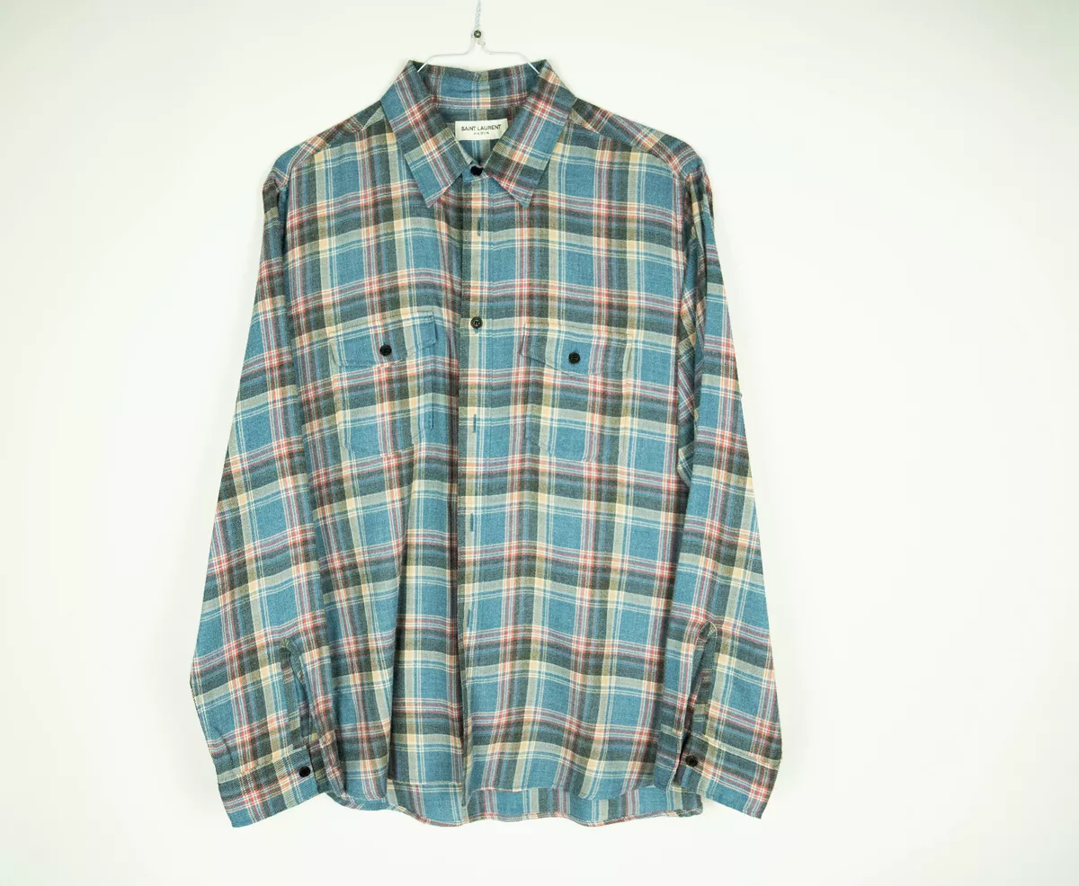 Saint laurent top plaid shirt