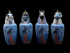 RARE Egyptian Antiquities Canopic jars (sons of Horus) jars for mummification BC