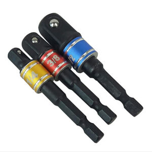 Socket Adapter Hex Drill Bit 1/4-3/8-1/2' Drive Electric Impact Driver 3Pcs/Set