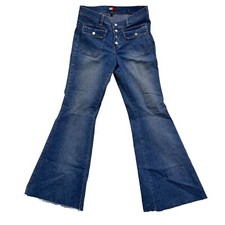 Vintage Y2K Tommy Hilfiger Low Rise Flare Jeans Size 11 Button Fly