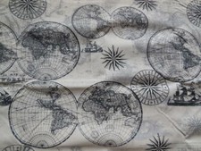 World Travel Nautical Ocean Ship Fabric Cotton fabric 1 Yd