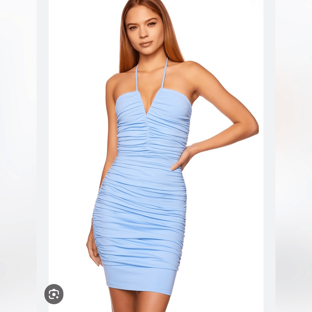 NWT Susana Monaco V Wire Halter Dress XL Light Blue | eBay NWT Susana Monaco V Wire Halter Dress XL Light Blue | eBay
