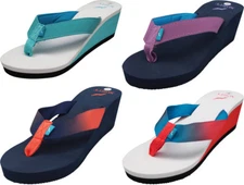 Norty Women's Platform Wedge Soft Cushioned Footbed Flip Flop Thong Sandal