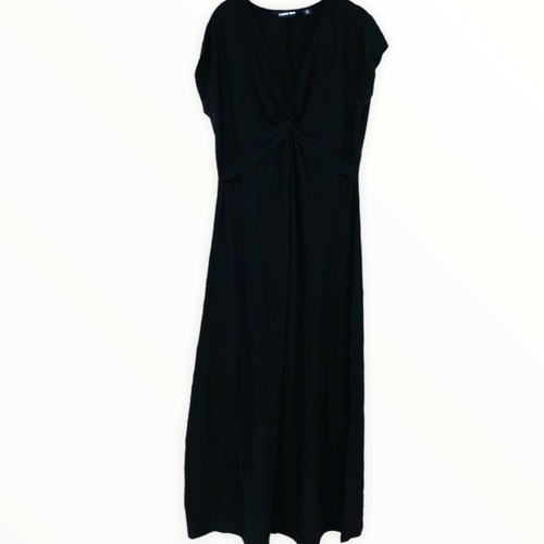 Lands End Cap Sleeve A-Line Maxi V-Neck 