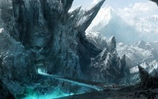 Landscape art fantasy nature mountains winter snow Custom Gaming Mat Desk