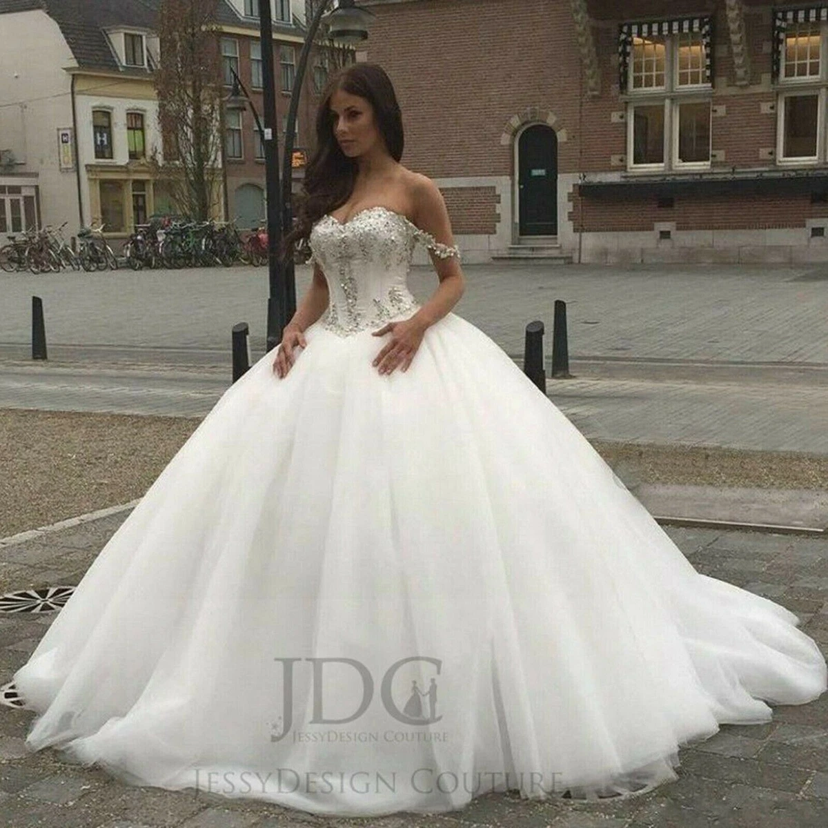 Fairytale Corset Wedding Dress Bridal Gown Lace beaded appliqués