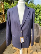 Ladies - A.p.c - Savannah - Navy Blue Cotton Single Breasted Blazer  - Size 38
