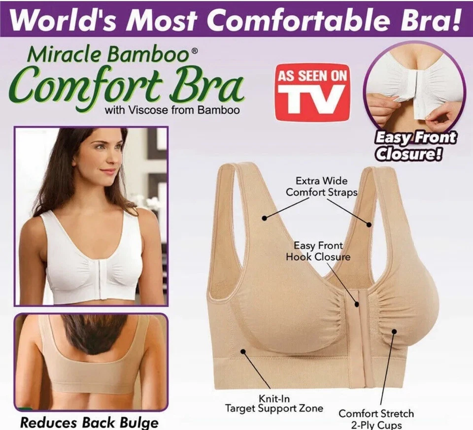 Sujetador cómodo Miracle Bamboo nuevo sin etiquetas - BLANCO XL (Busto 40-43) Foto 4 de 4