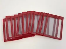 12 Lot IDville Vertical Color Frame Badge Holder 2" x 3" - Red Frame