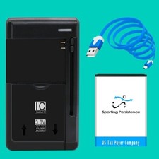 1600mAh Battery External Charger Micro USB Cable for Nokia 2720 V Flip TA-1295