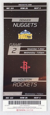 Fake Rockets Ticket Template NBA 2012 11/07 Denver Nuggets at Houston Rockets Ticket | eBay