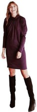 Bobeau Mock Neck Sweater Dress X Large 16 Plum Super Soft Comfy Dolman Unlined