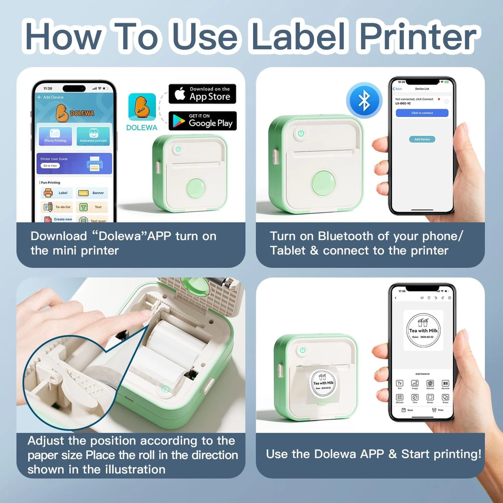 Compact HD Label Maker with 7 Thermal Paper Rolls – Portable & Easy to Use Compact HD Label Maker with 7 Thermal Paper Rolls – Portable & Easy to Use