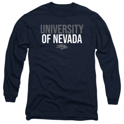 Nevada Adult Long Sleeve T-Shirt Wolf Pack Stacked, Navy, S-3XL