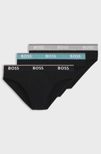 Image of Hugo Boss Mens 3-Pack Power Stretch Cotton Briefs | Black | Mens Large L