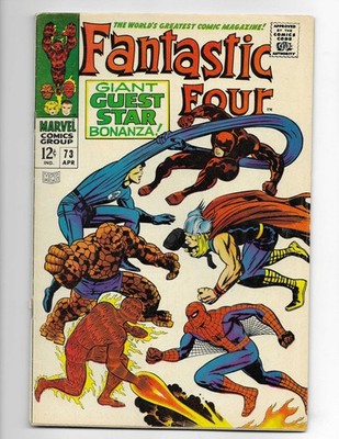 Fantastic Four 73 1968 Marvel Comics VG+ 4.5 Spider-Man Daredevil Thing Thor