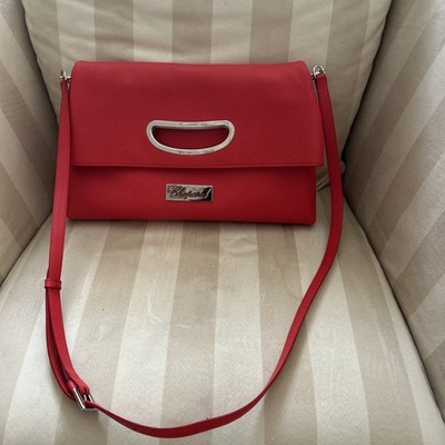 Chopard Tasche Corall Rot Schultergürtel Leder Breite: Ca. 37 Cm Neu  Original