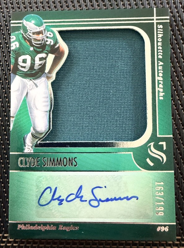 Clyde Simmons Auto Patch 117/199 Eagles Immaculate Silhouette NFL PHL HOF Legend
