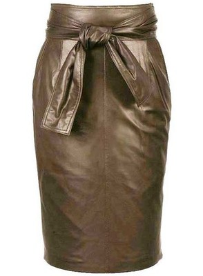 Women's Real Soft Lambskin Leather Formal stylish long length skirt