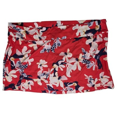 Tek Gear Womens 2X Red Floral Active Skort Side Zip Pocket Plus Size Athletic