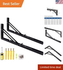 Multi-Purpose 2PCS Folding Shelf Brackets - Perfect for Home and Garage Use