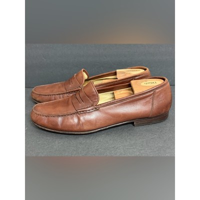 SANTONI Casual Leather Loafer Slip-On Shoes Men US 12 D 