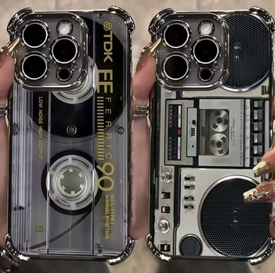 Retro Cassette Pattern TPU Soft Phone Case,Retro Cassette Case for iPhone 17/16