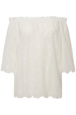Ulla Popken große Größen Tunika 46+ offwhite Carmenbluse schulterfrei A Linie