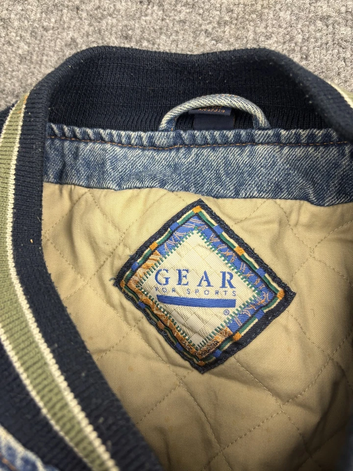 Chaqueta De Colección Bausch & Lomb Para Hombre Grande Azul Denim Patrocinador Olímpico Universidad Años 90 Foto 3 de 4