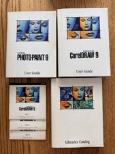 CorelDRAW 9 Graphics Suite Windows CD 3-Disc Set Photo-Paint 9 Manuals Vintage