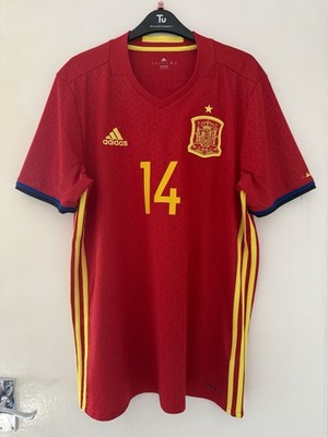 Spanien 2016/2017 Adidas Heimtrikot Größe Large #14 Thiago