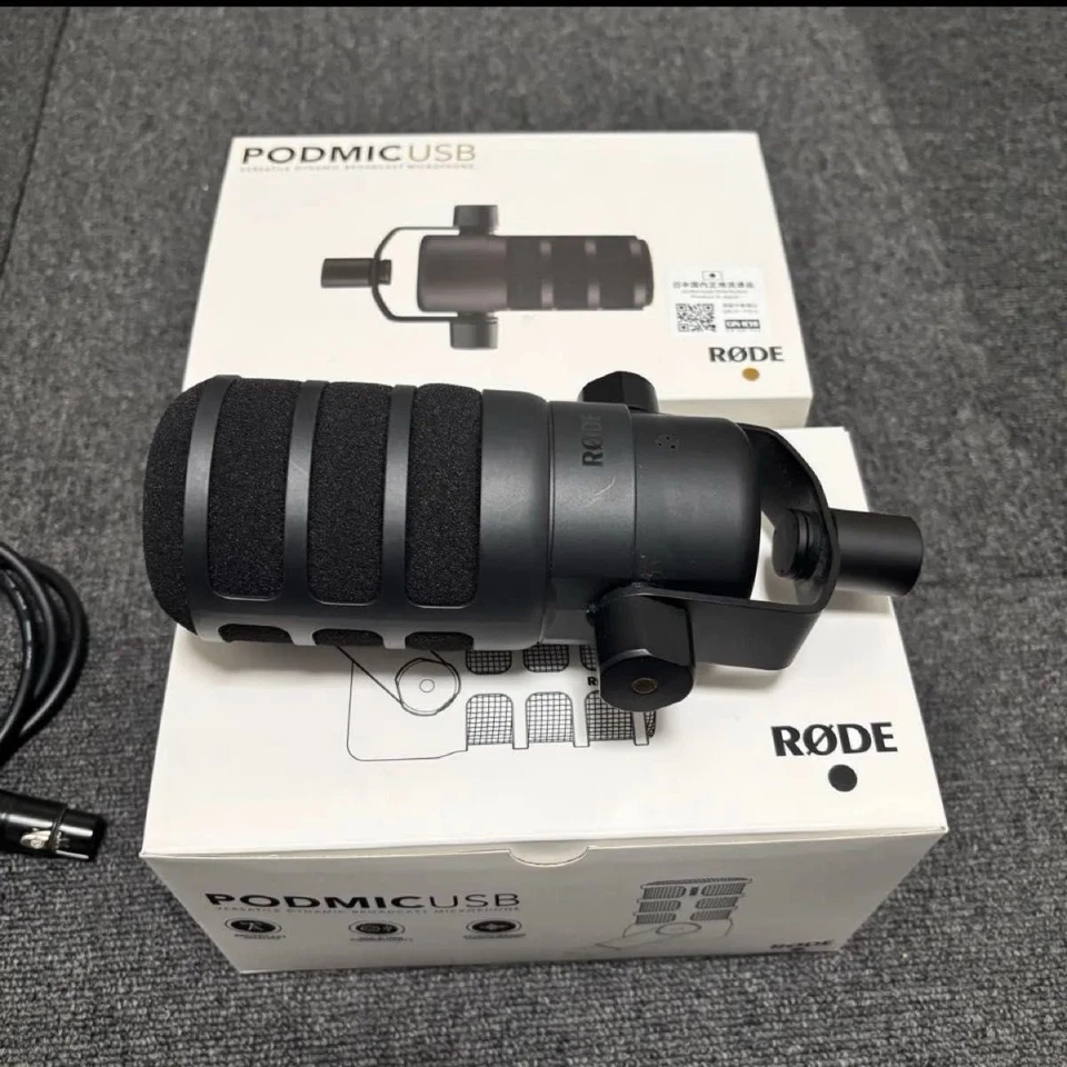 Rode PodMic USB Dynamic Microphone with Mogami XLR Cable Tested Working Japan - Image 3 of 4